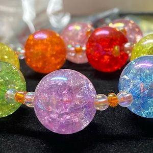 Multi colored bracelet and earrings